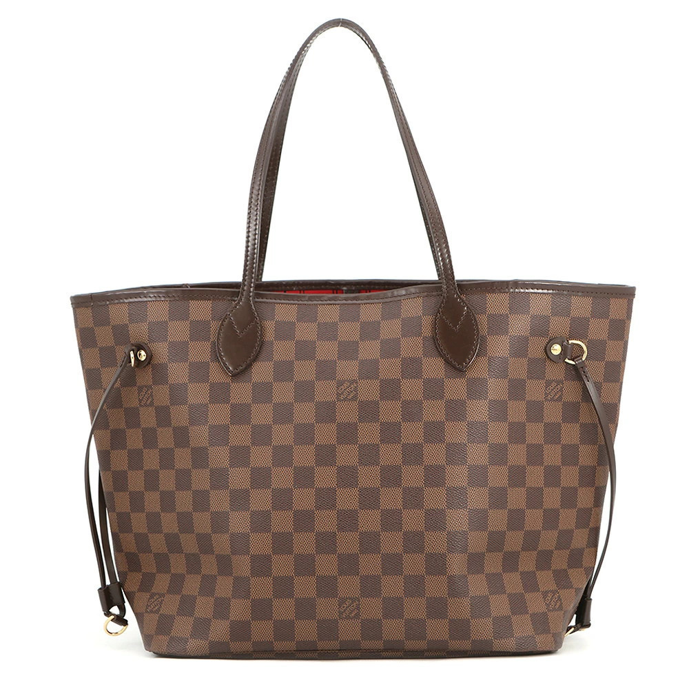 Louis Vuitton Damier Ebene Brown Neverfull Tote Bag Shoulder